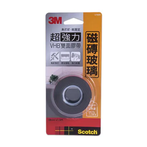 3M Scotch 超強力雙面膠18mm V1804-玻璃磁磚